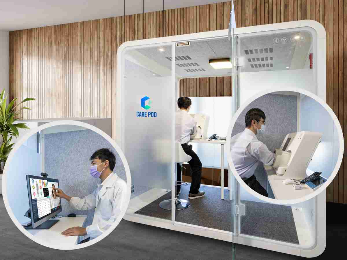 达擎于医疗科技展中展出＂远距诊疗舱＂，，以因应医疗数字化及社会高龄化趋势下、、、、复诊及慢性病患等族群对于远距看诊需求逐渐升高所推出的创新整合方案。。。多功能合一、、、、高隐私性的远距诊疗舱可根据病患端与医师端的不同需求，，，提供弹性化及客制化功能，，，，节省医生和病患的精力及时间