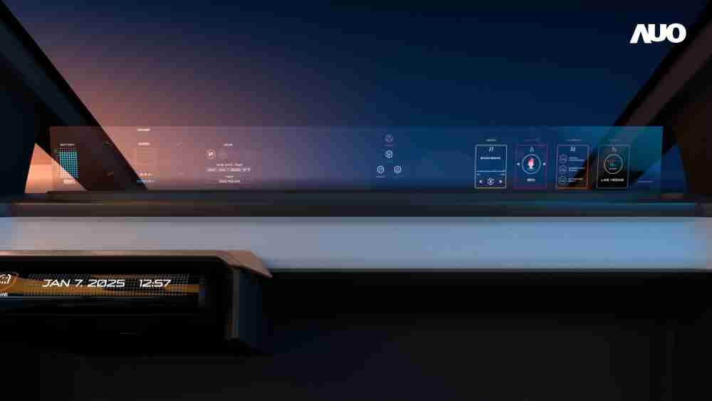 2121非凡无界透明显示接口(Horizon Image Glass)透过车运算方案整合仪表板、、、、中控台及副驾显示器，，一体式全景呈现，，，，提供乘用者清晰的前方视野、、、行车必要信息与娱乐功能